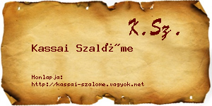 Kassai Szalóme névjegykártya